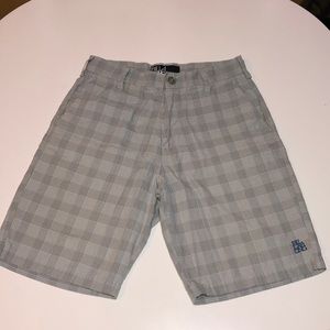 Billabong shorts size 29 grey and blue plaid